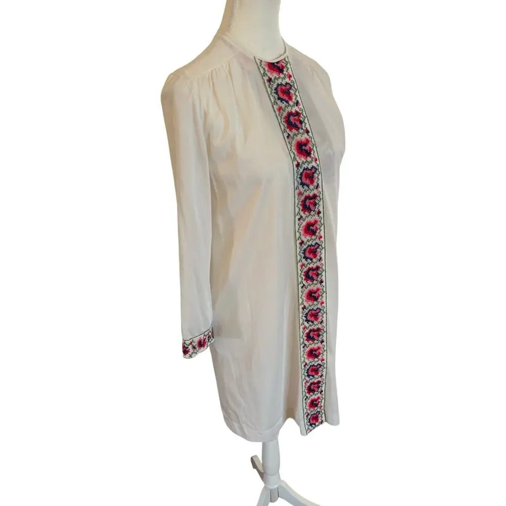 Vintage 1970s Embroidered Nightgown + Housecoat Set •  2‑Piece Set - Picture 6 of 8